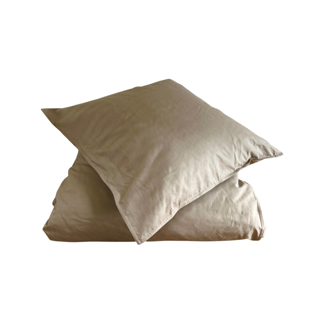 Percale sengetøj, 140x220 cm - Mud
